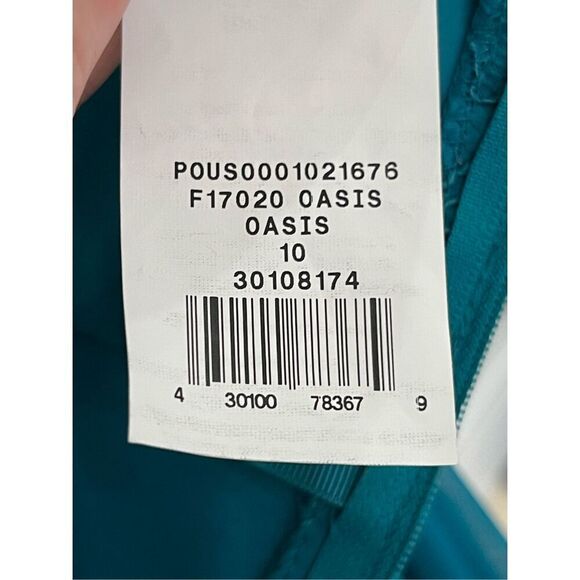 David's Bridal Mini Dress Size 10 Teal Oasis Fi7020 Halter Neck tie Mini - Picture 9 of 9